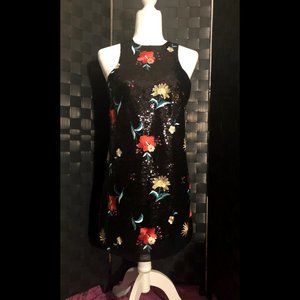 Lovers + Friends Black Floral Sequin Mini Dress